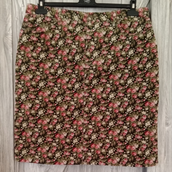 Jones New York Roses Corduroy Jean Skirt - Picture 1 of 7